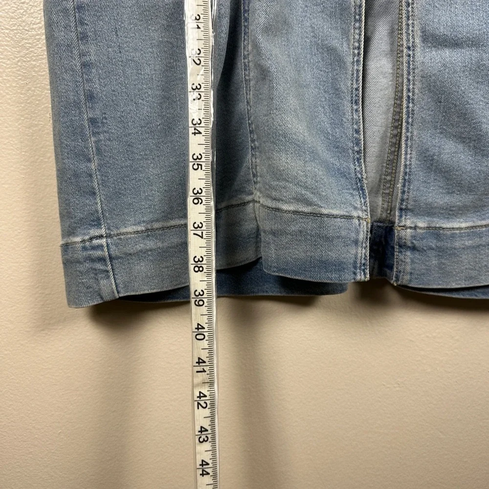 a.n.a Women's 16 Maxi Skirt Blue Denim High Rise Front Slit Indigo Haze